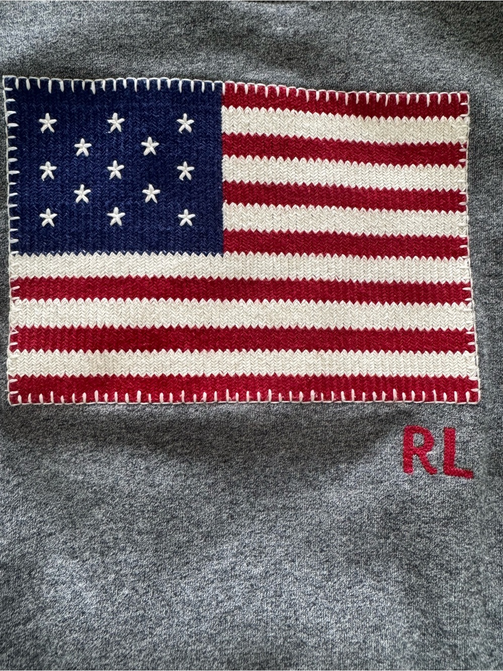 Polo Ralph Lauren Kids USA Flag Mockneck Sweatshirt Gray Size M 8–10 - Picture 4 of 13
